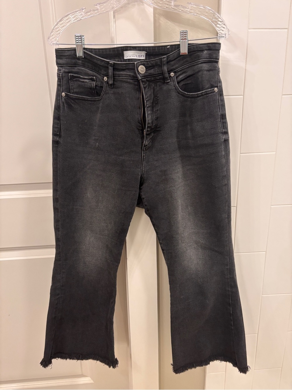 LOFT Petite Black Kick Crop Jeans